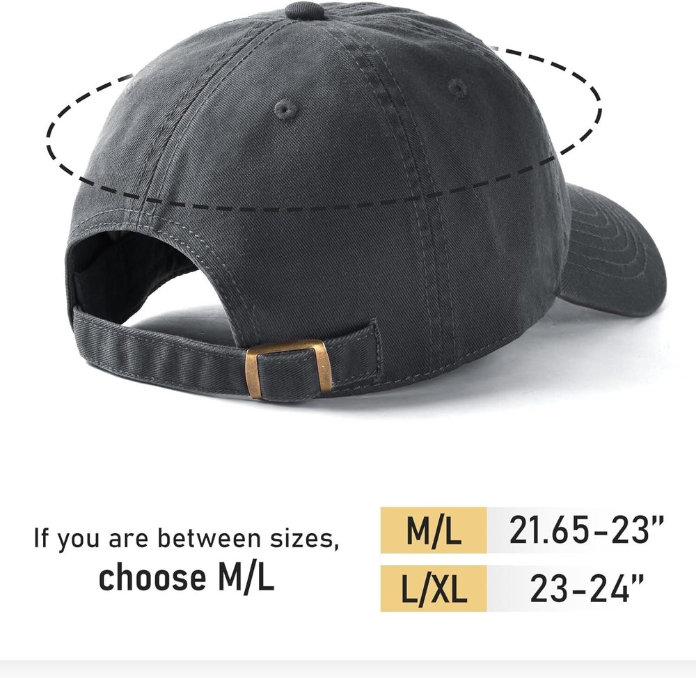 FURTALK Mountain Dad Hat Unstructured Soft Vintage Washed Medium-Large, Grey