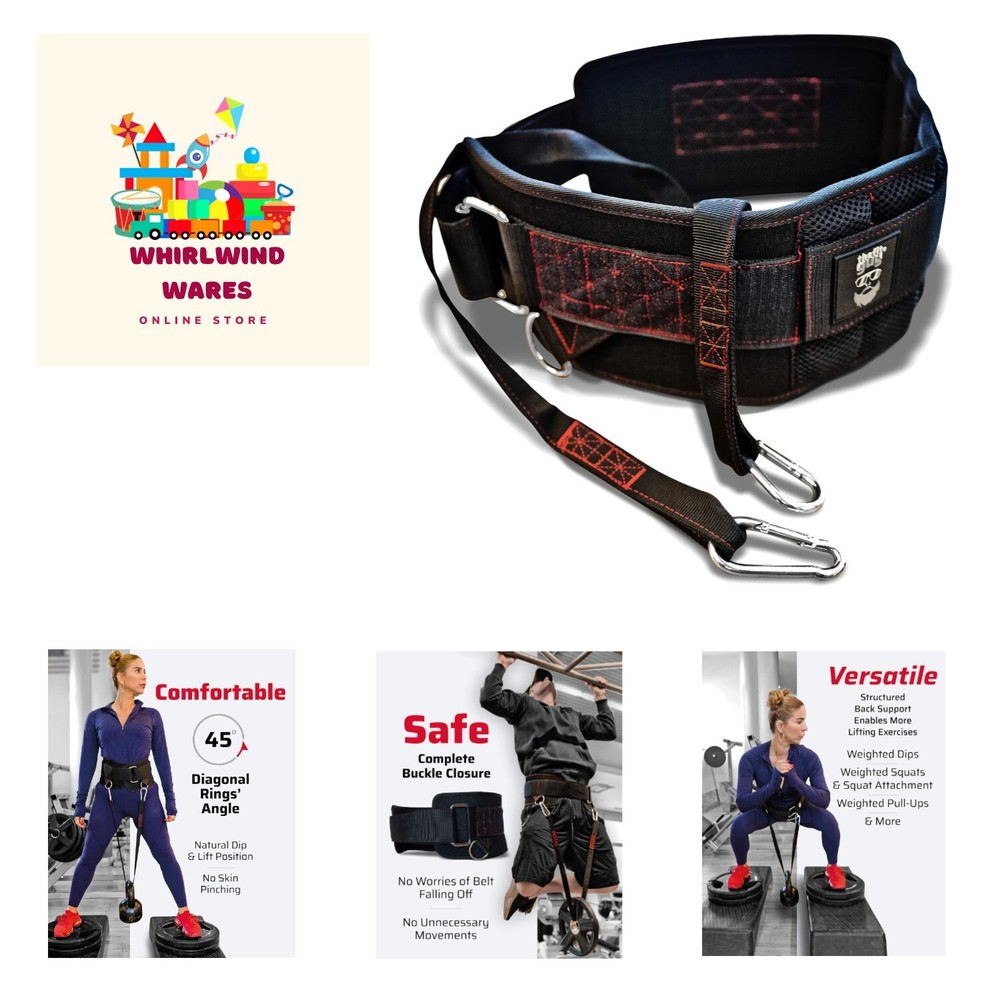 Ultimate Dip Belt | Secure Closure - No Sliding Down | Structured Back Suppor...