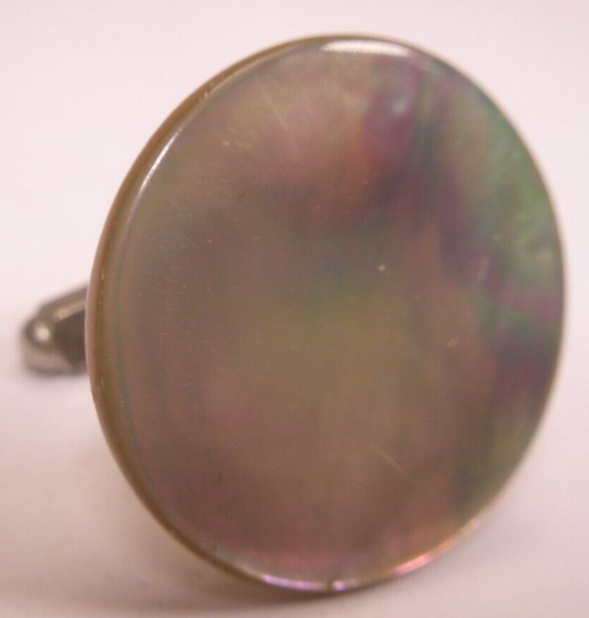 Abalone SINGLE Vintage Cuff Link replace lost/broken zL51