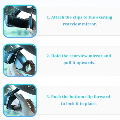 Car Rear View Mirror, 12 Inch HD Panoramic Convex Wide Anti-Glare/Rectangular2