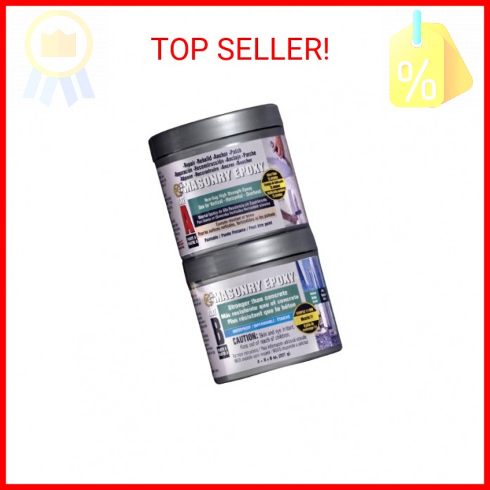 PC Products PC-Masonry Epoxy Adhesive Paste, Two-Part Repair, 8 oz in Two Cans,