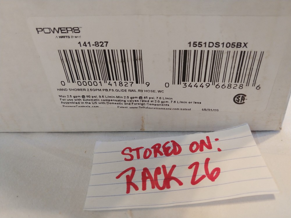 Powers 141-827 Hand Shower Set; 2.5GPM
