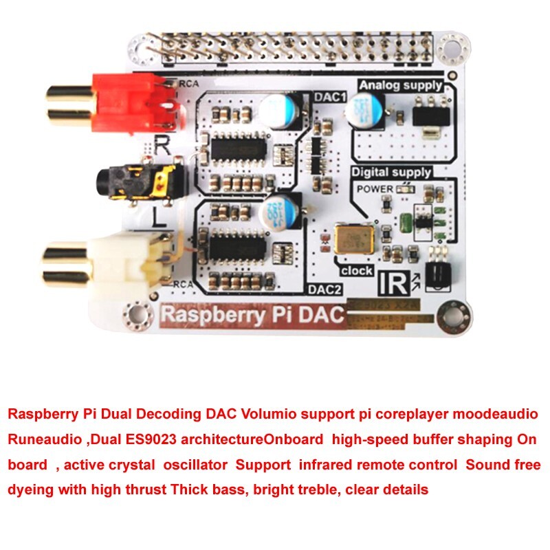 New volumio moode Raspberry Pi DAC Raspberry Pi 4B HIFI Dual Decoding DAC I2S
