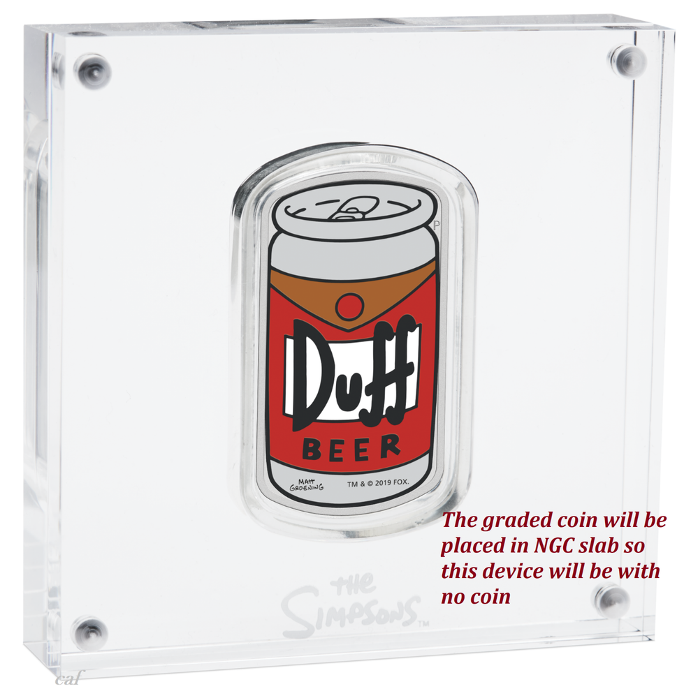 2019 The Simpson Simpsons Duff Beer Rectangular $1 1oz Silver COIN NGC PF 70