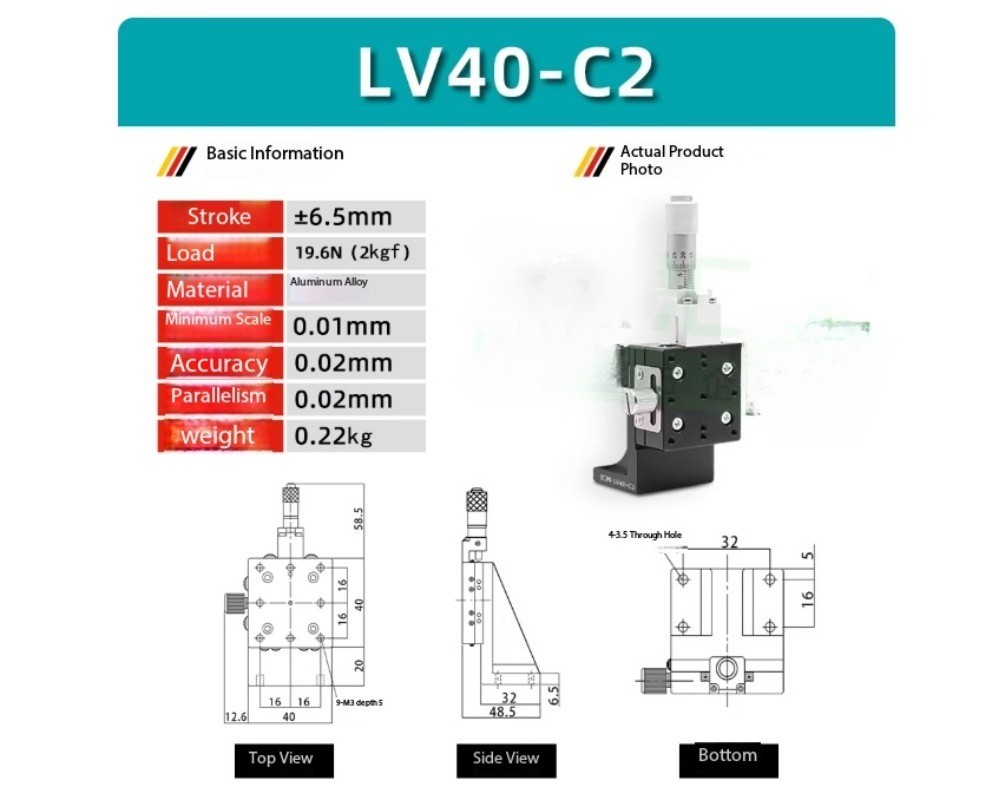 Z-Axis Vertical Lift Displacement Platform Fine-Adjustment Workbench Manual