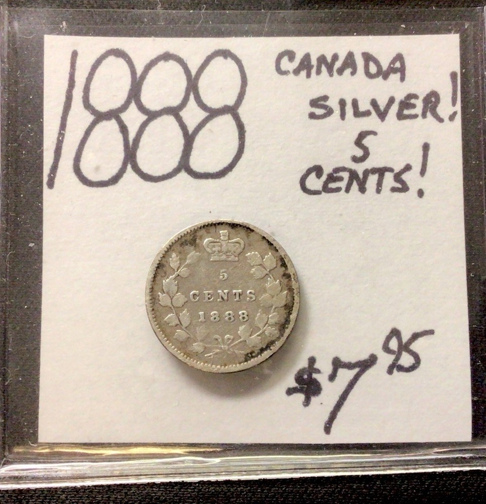 1888 Canada Silver! 5 Cents! ENN Coins