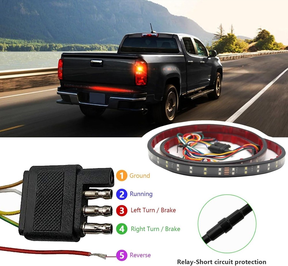 Bright & Durable 48" Double Row LED Tailgate Light Bar for Enhanced Visibility