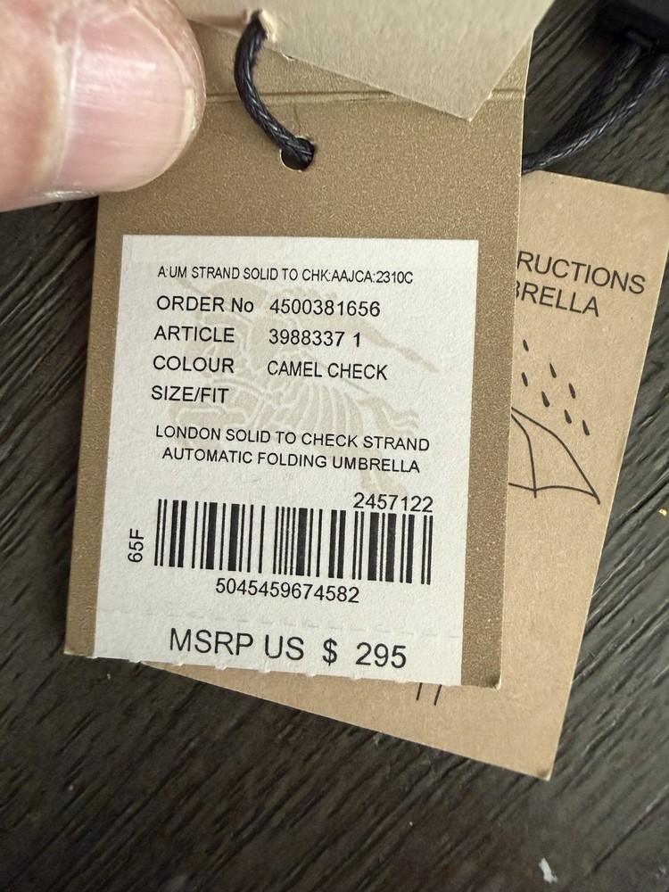 Burberry Umbrella New W/ Tag