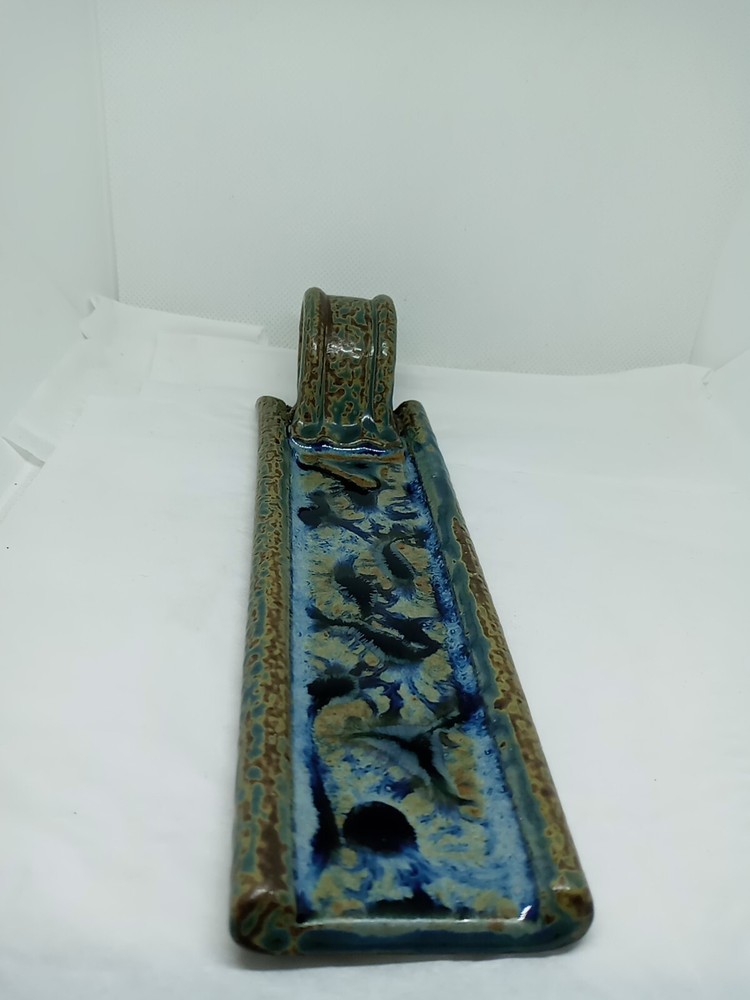 Vtg. Glazed Ceramic Incense Holder . Signed Ray