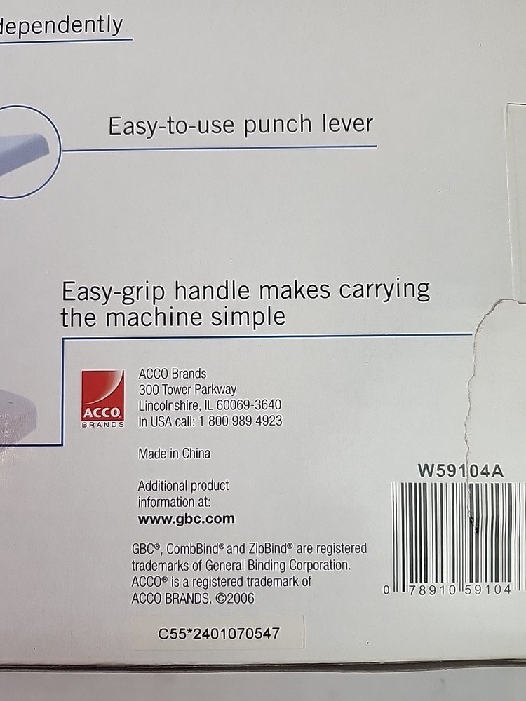 GBC CombBind C55 Manual Punch & Binding Machine w/ Box Office Document System