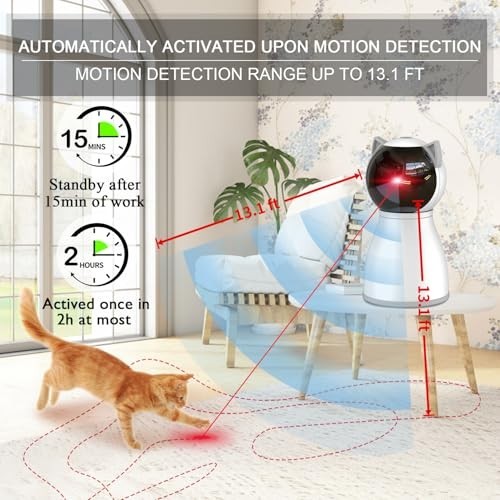 Automatic Cat Laser Toy Motion Activated Rechargeable Random Trajectory USB