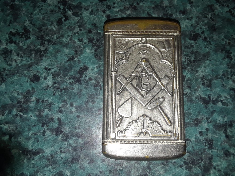 VTG DOUBLE SIDED MASONIC LODGE FRATERNAL MATCH SAFE VESTA