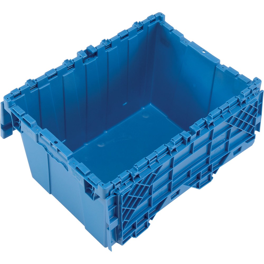 Global Industrial Plastic Distribution Container With Hinged Lid