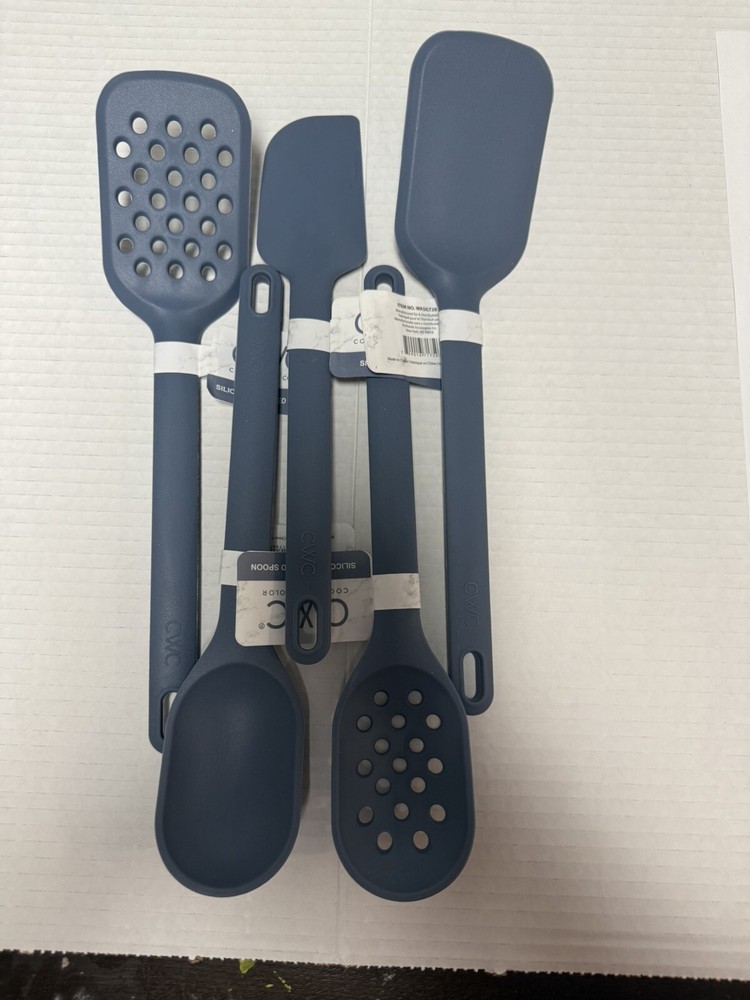 🥄CWC 5PC Set Kitchen Utensils Plastic Silicone Durable Cook With Color