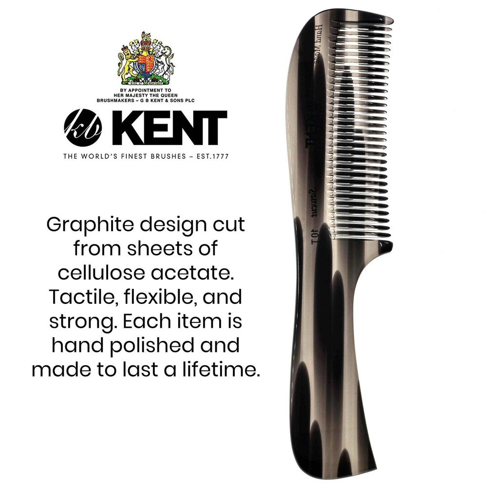 8" Handmade Wide Tooth Detangling Comb with Handle