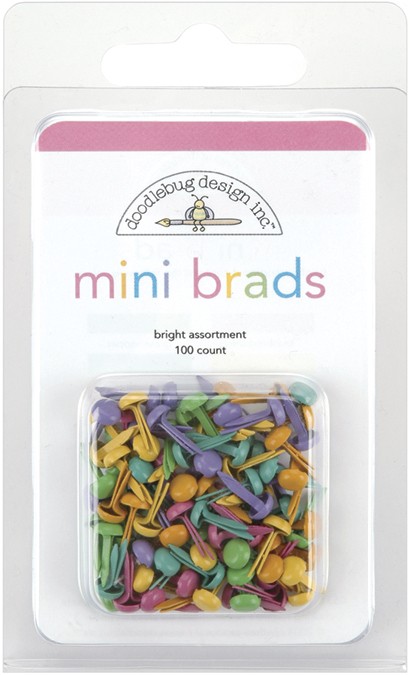 Doodlebug Mini Brads .125" 100/Pkg Bright