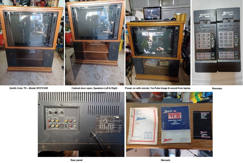 Zenith Color TV – Model SF2721HR