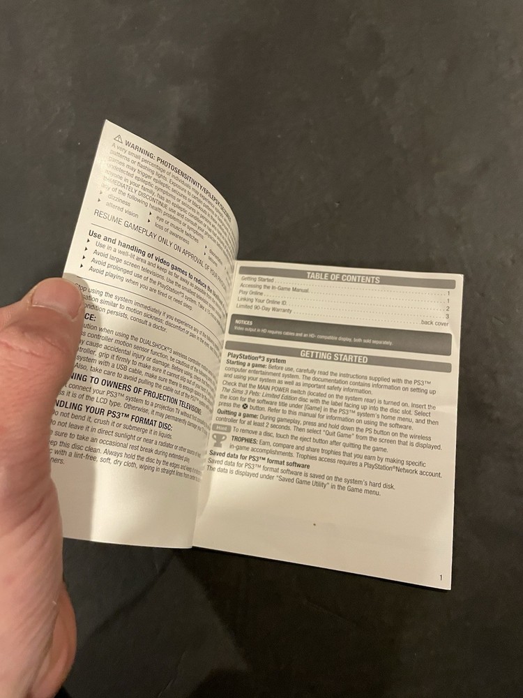 Sims pets 3 ps3 Limited edition Manual Only