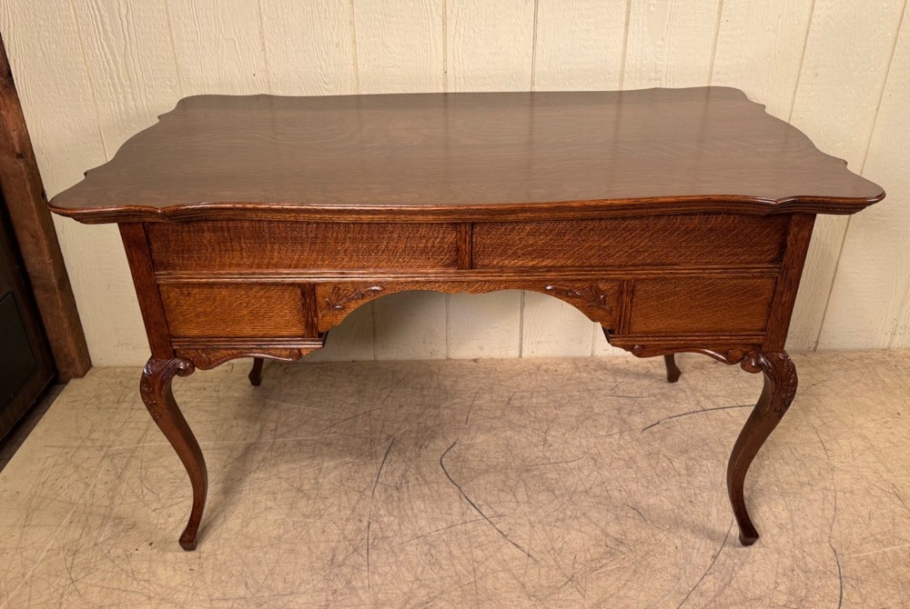 Antique Quarter-Sawn Oak Desk/Library Table