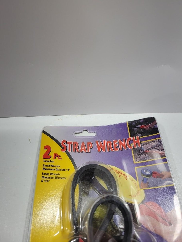 Strap Wrench Set 2 Pc Adjustable Red Plastic Rubber Plumbing Tool Non-Ratchet