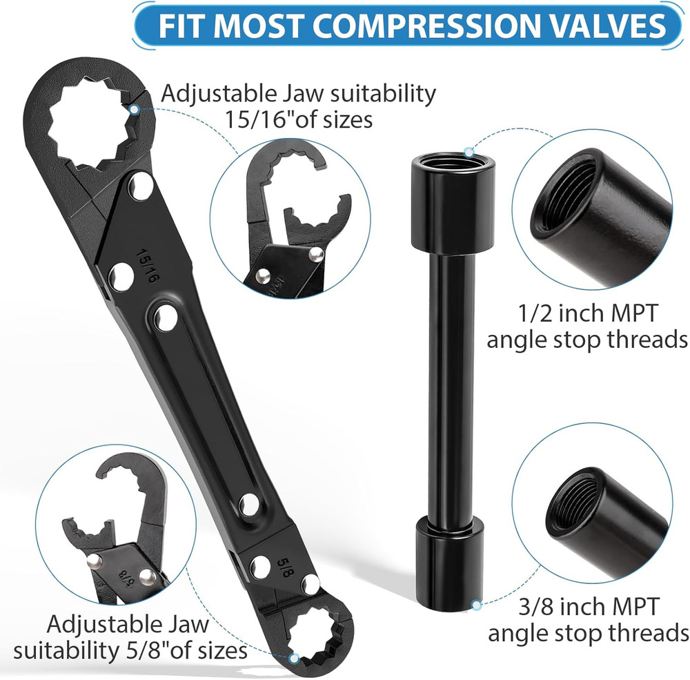 Plumbing Tools, Angle Stop Removal Tool with Compression Sleeve Puller Tool 1/2,