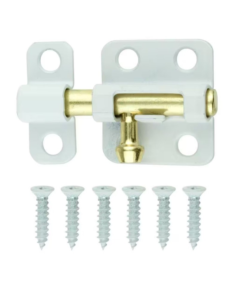 2in White Window Bolt Cabinets/Doors/Gates