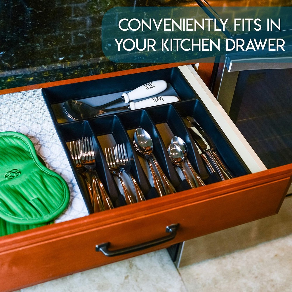 Galashield Silverware Organizer for Kitchen Drawers Flatware Utensils and Cut...