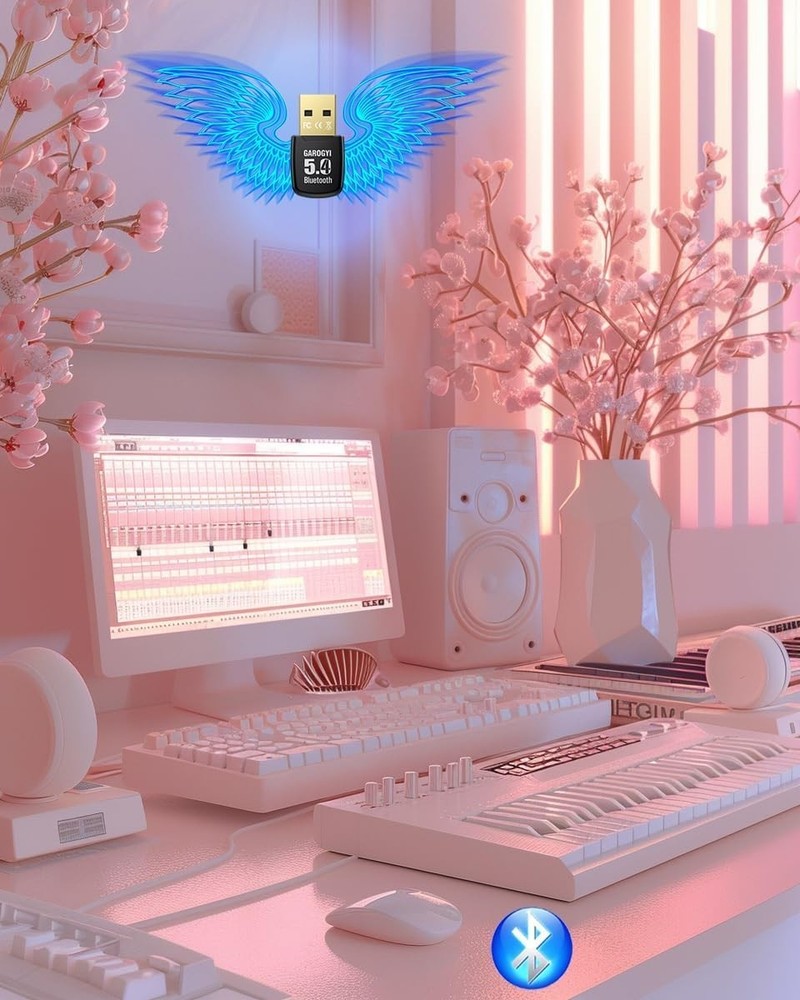 USB Bluetooth 5.4 Adapter for PC - Plug & Play on Windows 11/10 - Mini 5.4+ED...