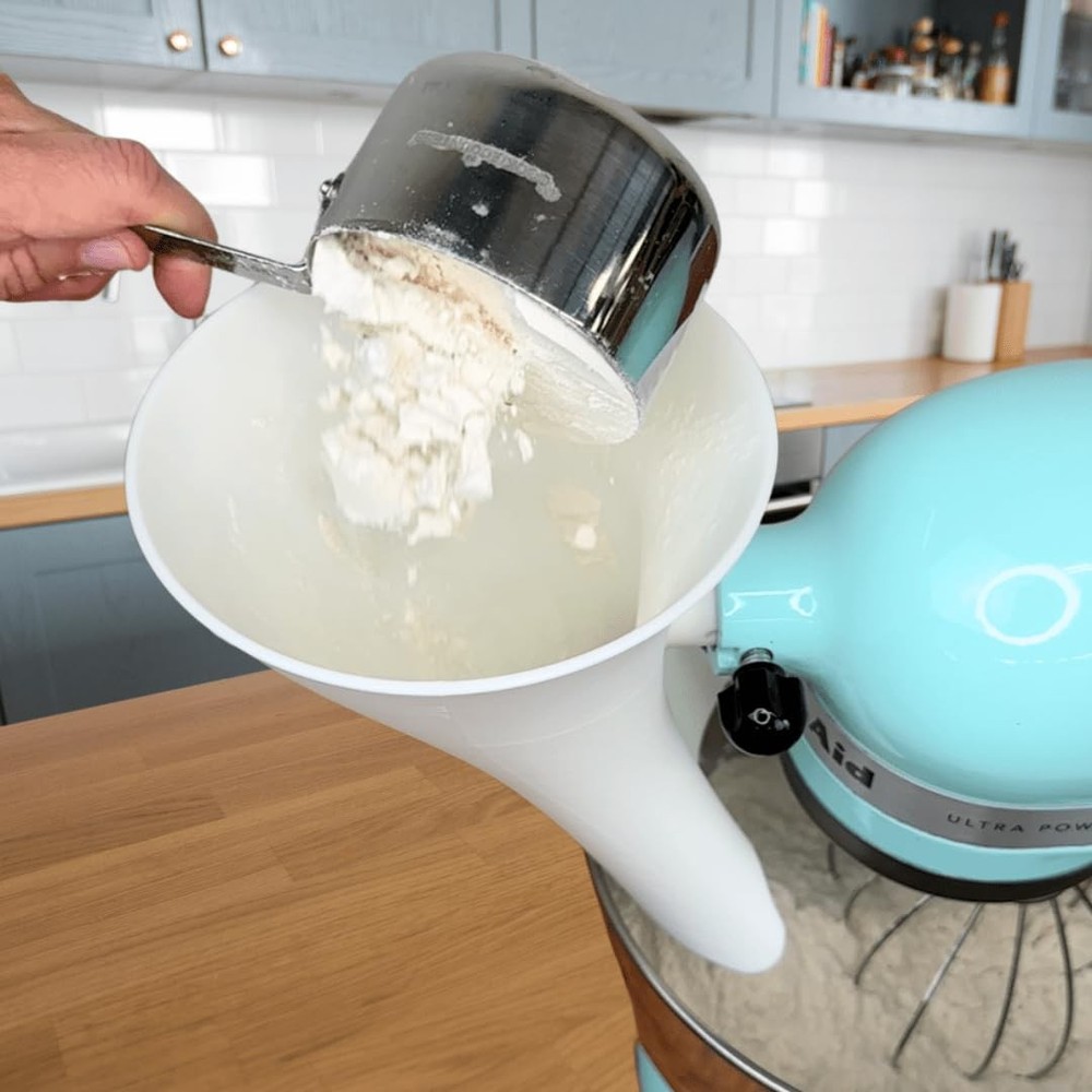 Flour Funnel - Stand Mixer Attachment - White