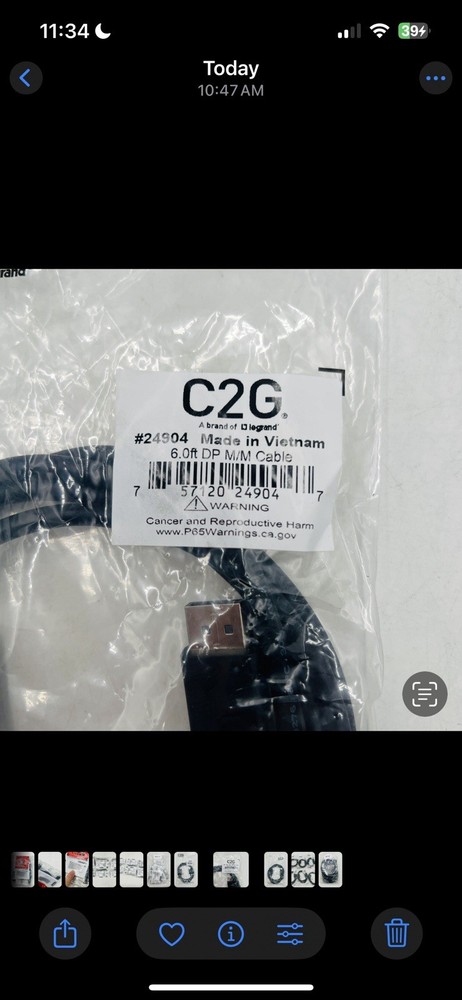 6FT DisplayPort Cable 4K 60Hz 1.8M
