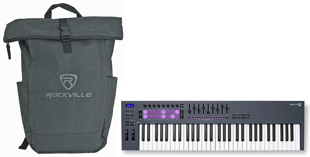 Novation FLkey 49 Key MIDI Keyboard Controller for FL Studio+Laptop Backpack