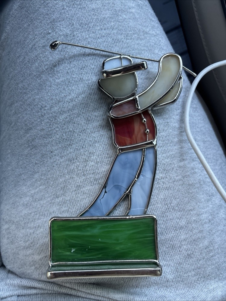 Glass Golf Painted Statue