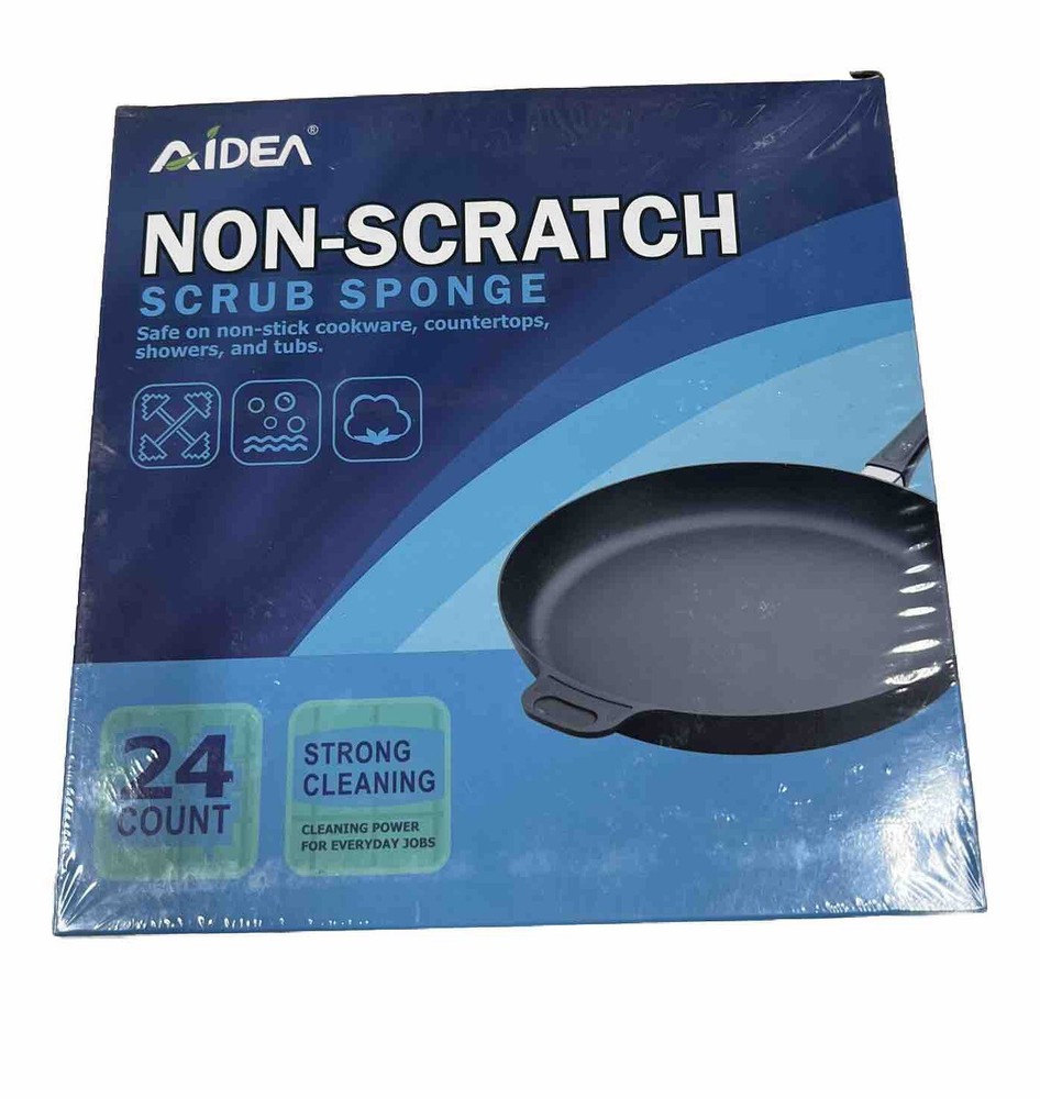 Non-Scratch Scrub Sponge, 24-Count, Blue Color