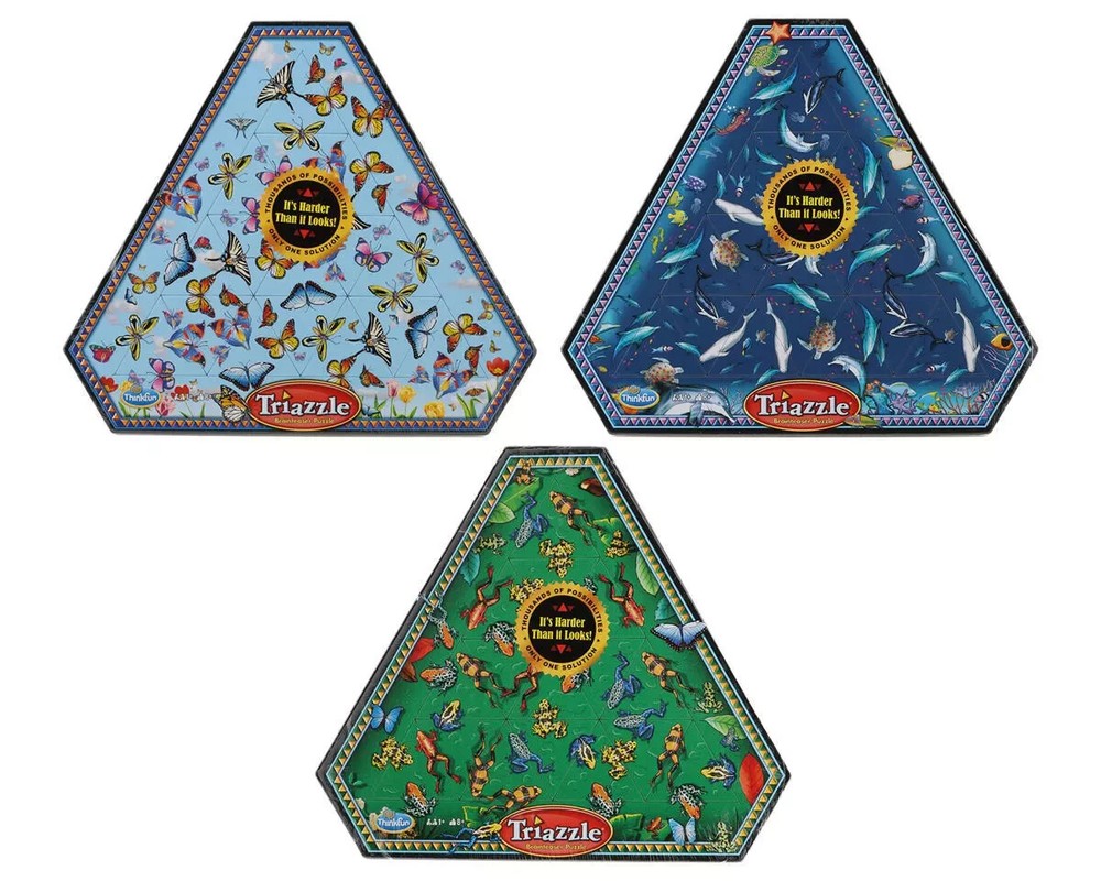 Think Fun Triazzle Picture Brain Puzzle Multi-Pack -Frog-Dolphin Memory