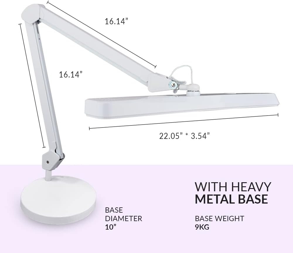 XL 2500 Lumen LED Task Lamp - 5 Modes, Dimmable, Eye-Caring Light
