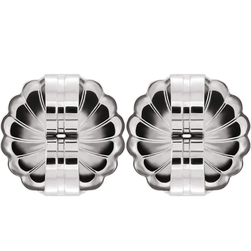 Sterling Silver 7.2mm Large Earring Backs Secure Locking Hypoallergenic (2Pair)