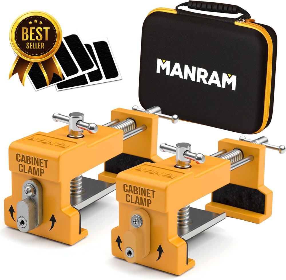 Cabinet Clamps 2 Pack Cast Steel w Drill Guide Face Frame Alignment Tool