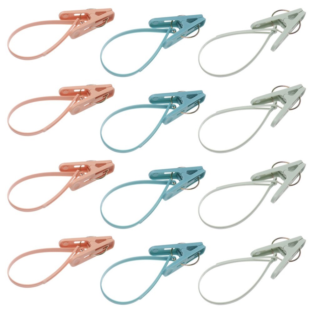 12 Pcs Clothes Drying Clips for Anti-rust Space-saving Clothespin