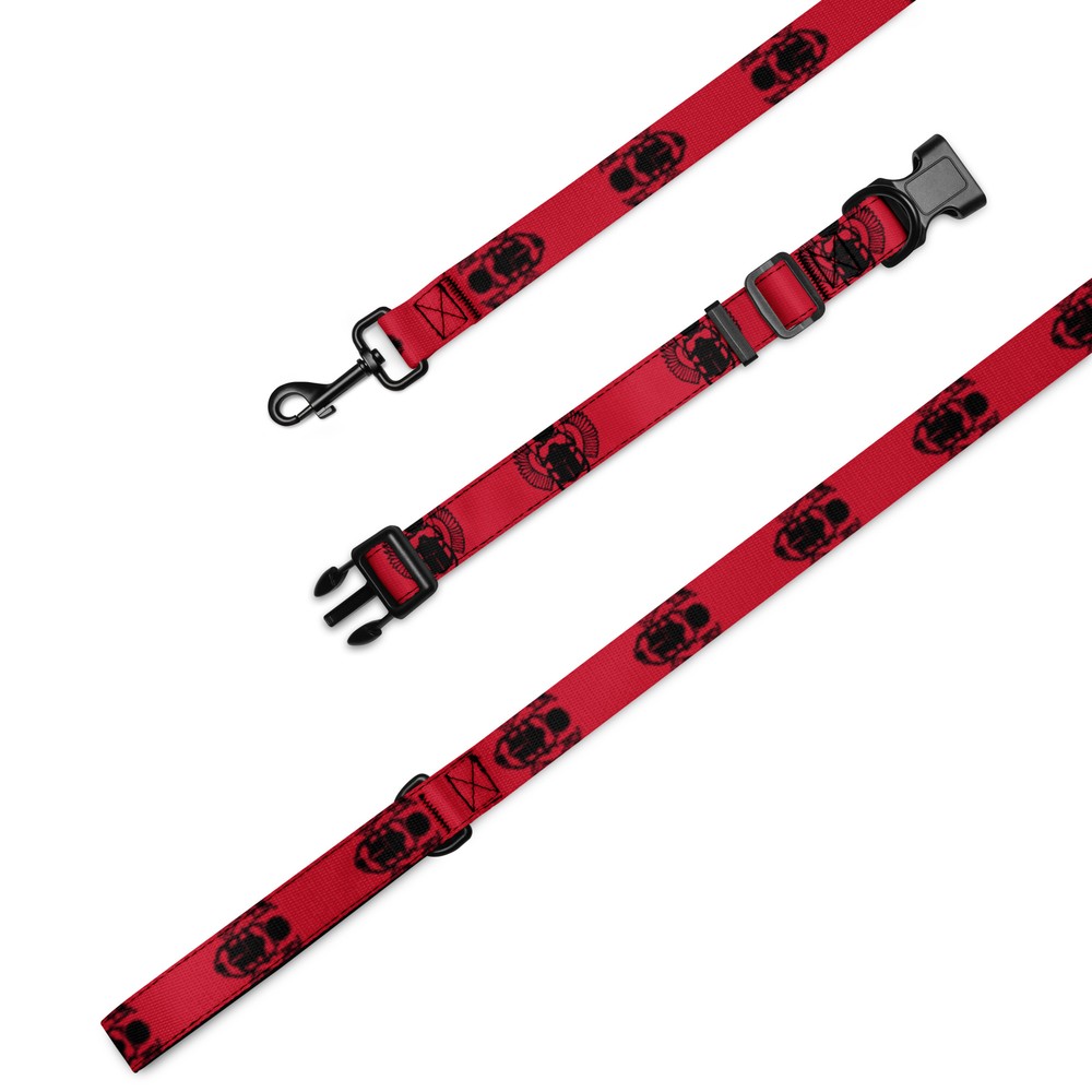 Pet collar & leash Scarab (Red)