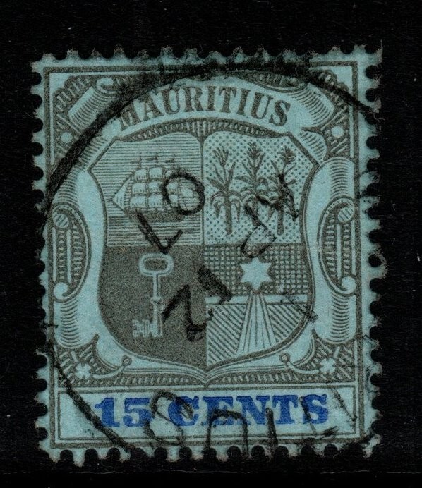 MAURITIUS SG150 1905 15c BLACK & BLUE/BLUE USED
