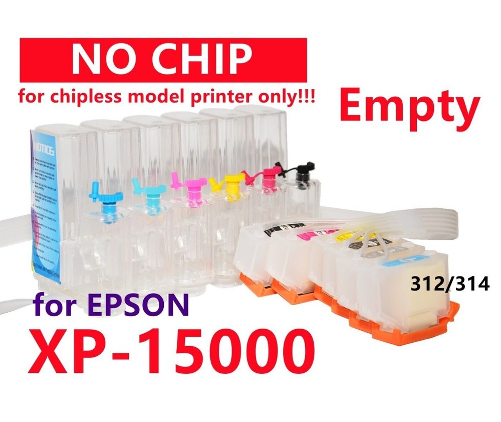 NO-CHIP CIS CISS Ink System for XP-15000 Printer T314 314 cartridge chipless