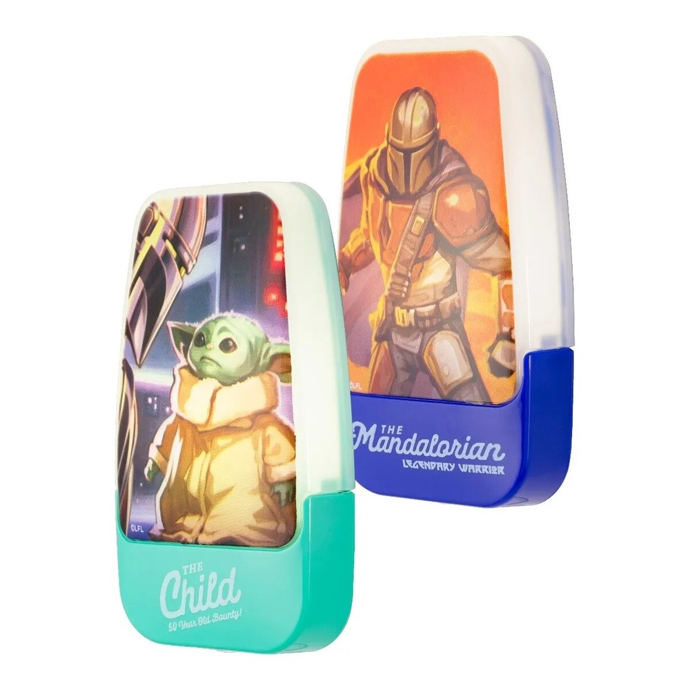 Star Wars The Mandalorian Light Sensing LED Night Light, 2 Pack, Blue/Green