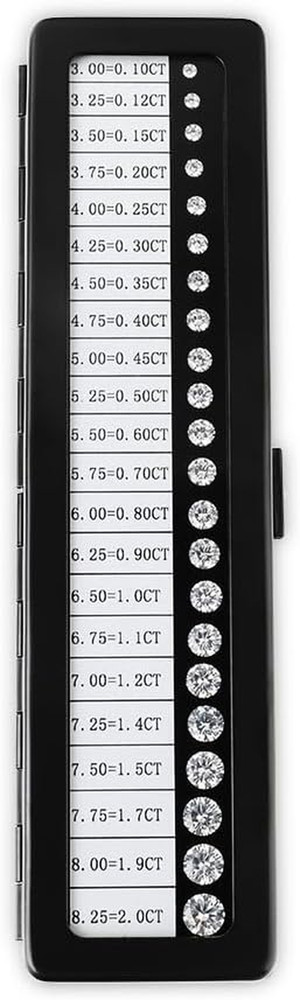 Gemtrue DK107 Diamond Sizes & Weight Comparison Set - Art Craft Kit Diamond Size