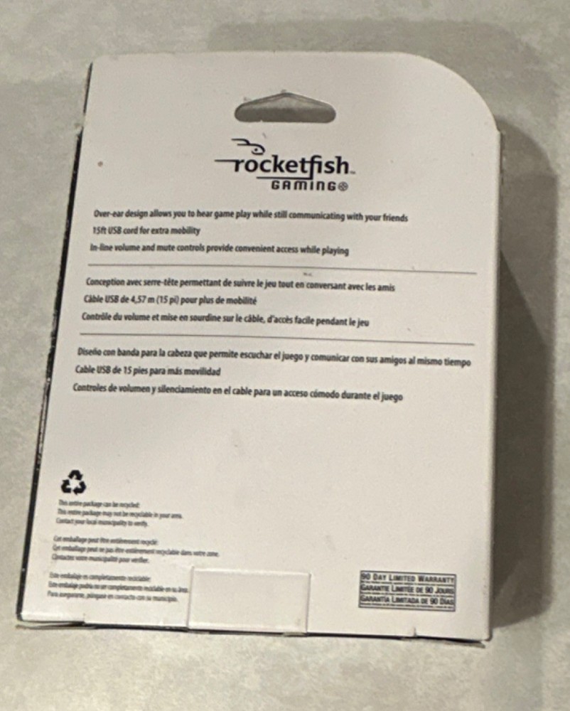 Rocketfish Broadcaster PS3 USB Wired Headset Boom Mic Adjustable Headband 15ft