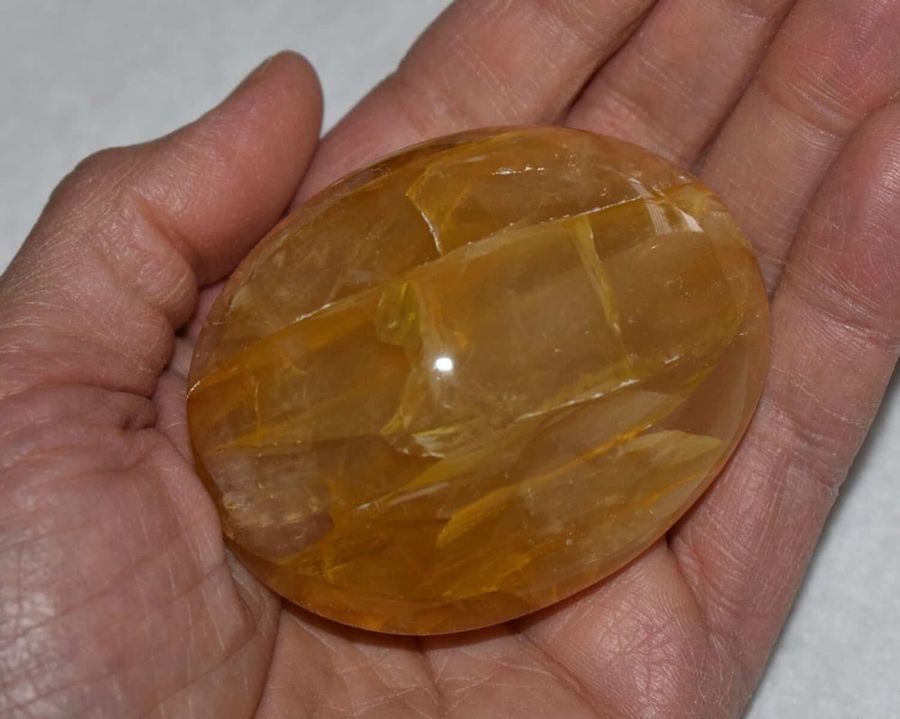 Yellow Hematoid Quartz Palm Stone #11