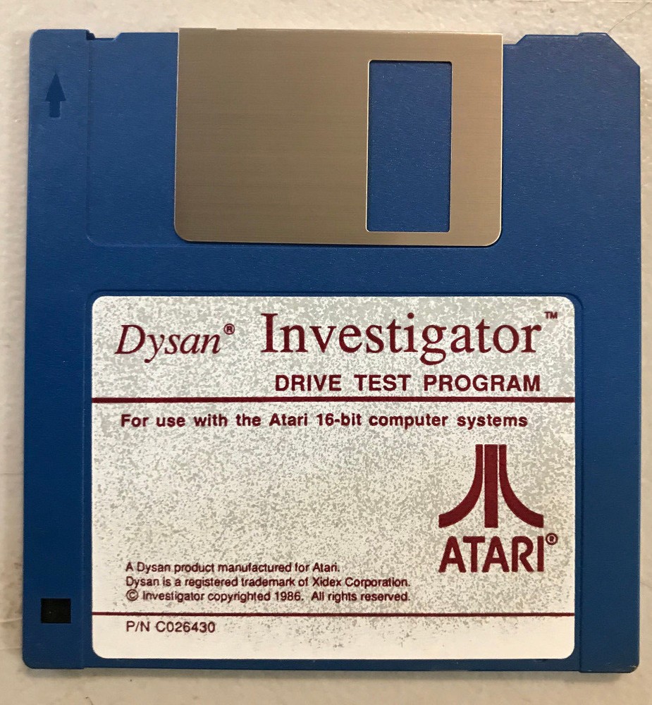 DIAGNOSTIC Disk DYSAN INVESTIGATOR for Atari ST Computers NOT for TOS1.4