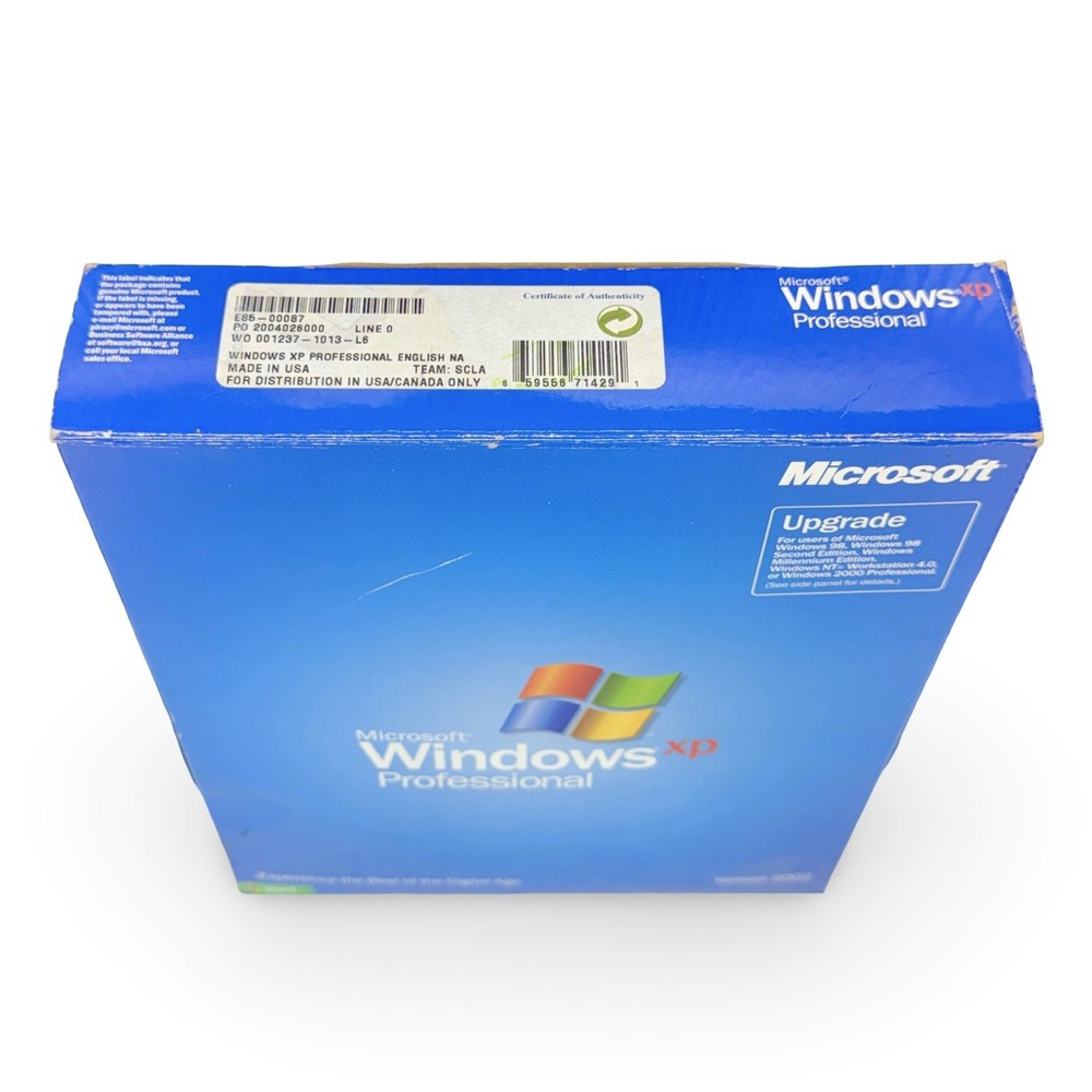 Microsoft Windows XP Professional 2002 Upgrade COMPLETE w/ Key Box Disc