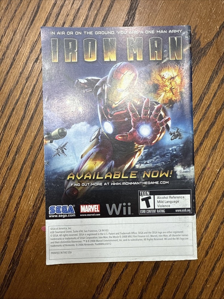(Manual Only) The Incredible Hulk Nintendo Wii Pristine Authentic