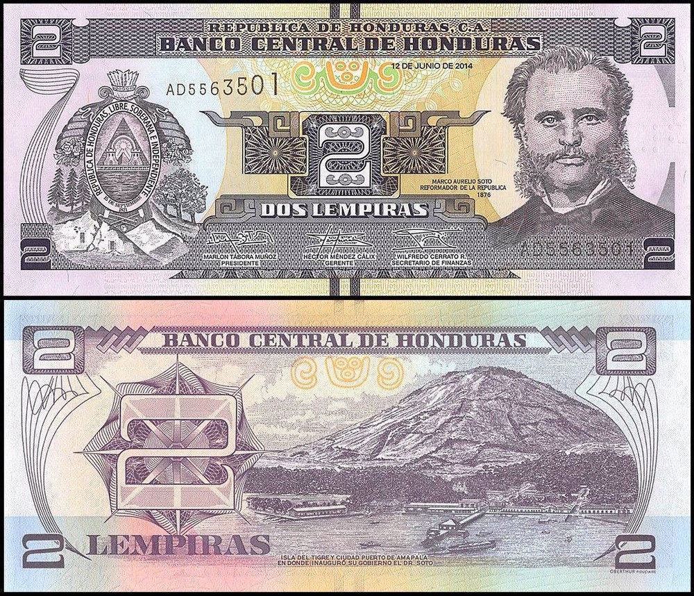 Honduras 2 Lempiras, 2014, P-97b, UNC