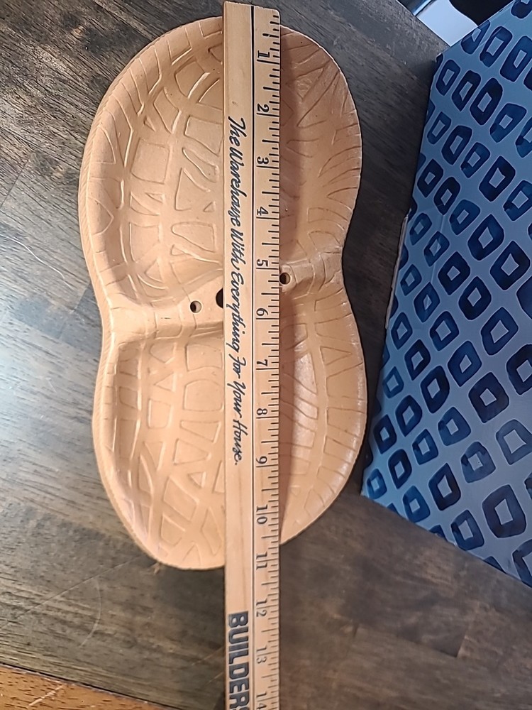 Vintage Peanut Shaped Nut Dish Nutcracker Holder Plastic Or Composite